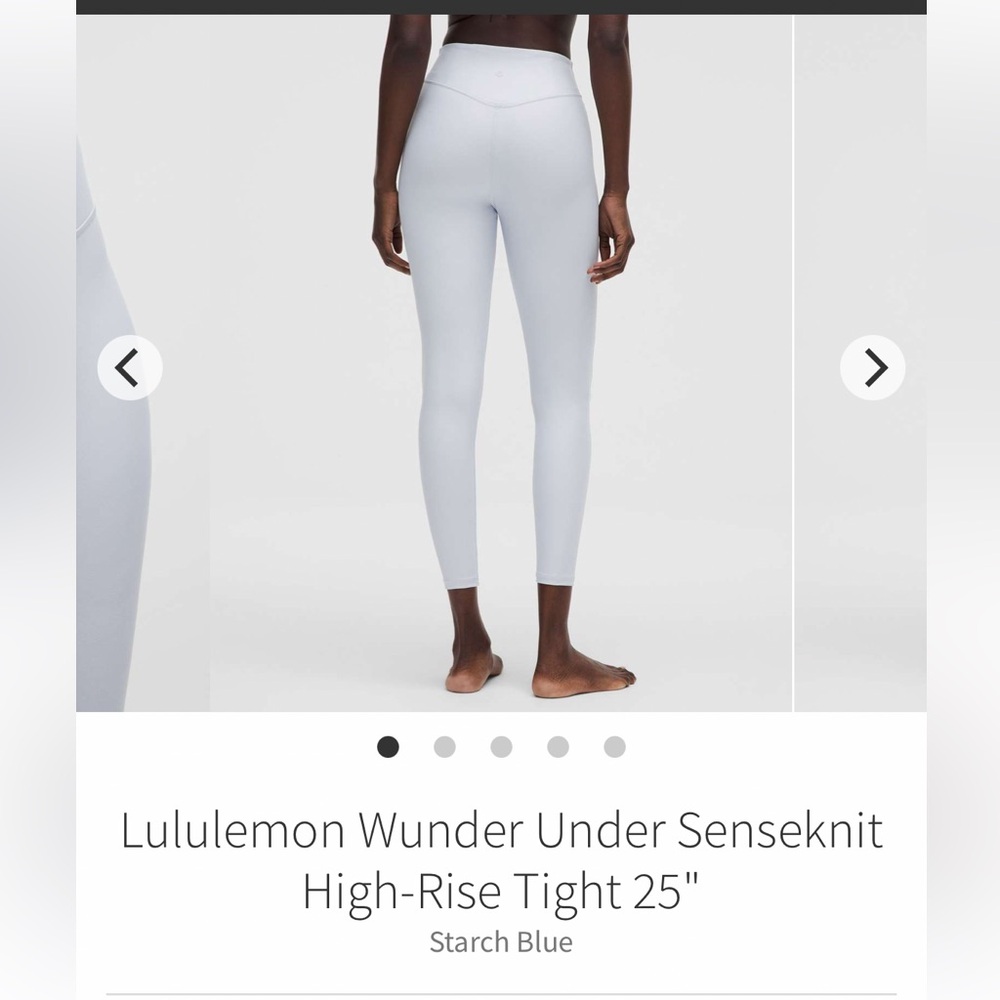 Lululemon Wunder Under Senseknit
High-Rise Tight 25"' Starch Blue. Size 8. EUC